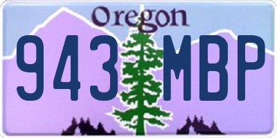 OR license plate 943MBP