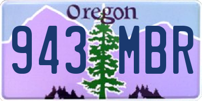 OR license plate 943MBR