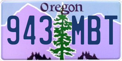 OR license plate 943MBT