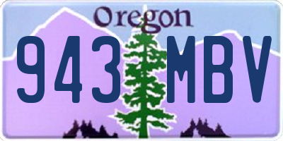 OR license plate 943MBV