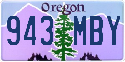 OR license plate 943MBY