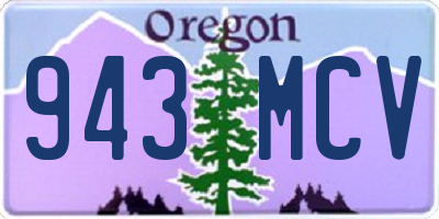 OR license plate 943MCV