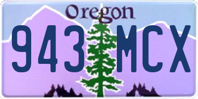 OR license plate 943MCX