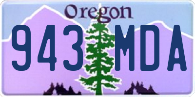OR license plate 943MDA