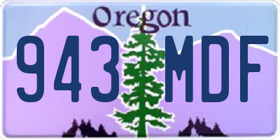 OR license plate 943MDF