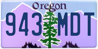 OR license plate 943MDT