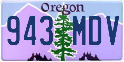OR license plate 943MDV