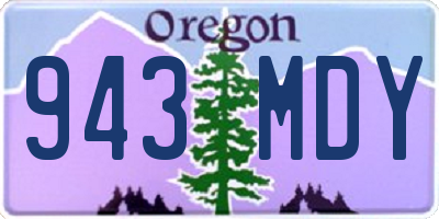 OR license plate 943MDY
