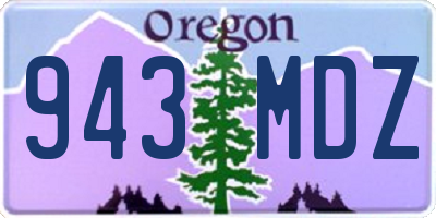 OR license plate 943MDZ