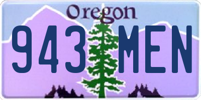 OR license plate 943MEN