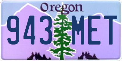 OR license plate 943MET
