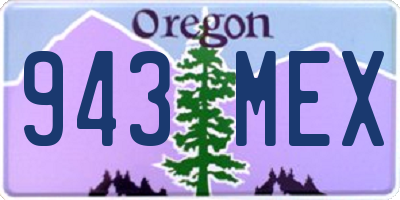 OR license plate 943MEX