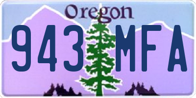 OR license plate 943MFA