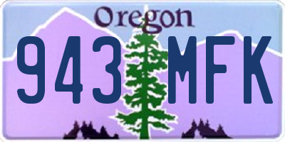 OR license plate 943MFK