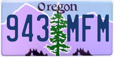 OR license plate 943MFM