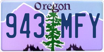 OR license plate 943MFY
