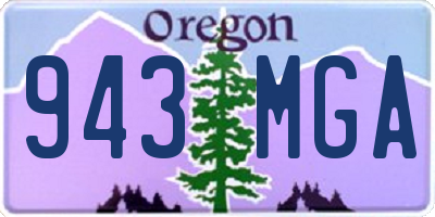 OR license plate 943MGA