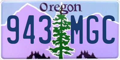 OR license plate 943MGC