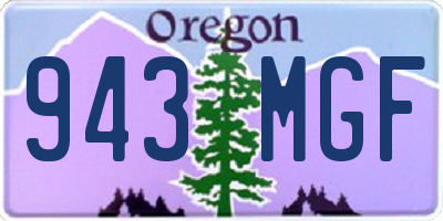 OR license plate 943MGF