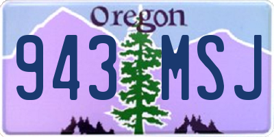 OR license plate 943MSJ