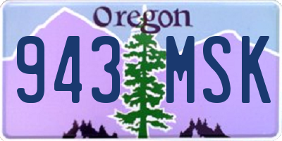 OR license plate 943MSK