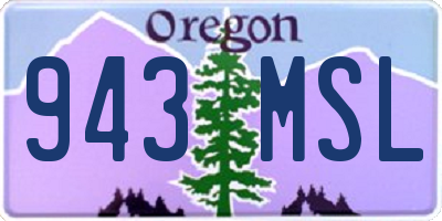 OR license plate 943MSL
