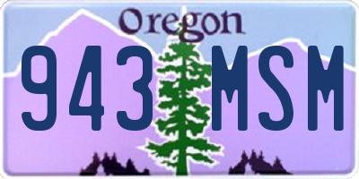 OR license plate 943MSM