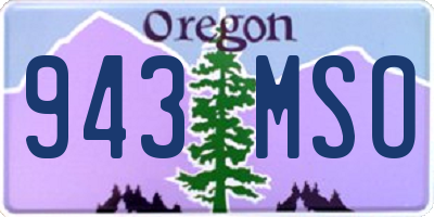 OR license plate 943MSO