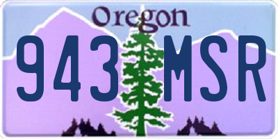 OR license plate 943MSR
