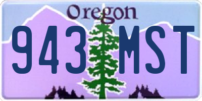 OR license plate 943MST