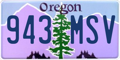 OR license plate 943MSV