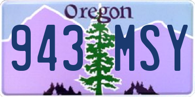 OR license plate 943MSY