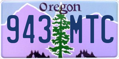 OR license plate 943MTC