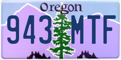 OR license plate 943MTF