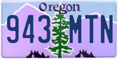 OR license plate 943MTN