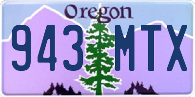 OR license plate 943MTX