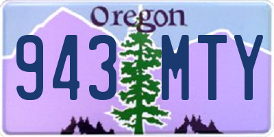 OR license plate 943MTY