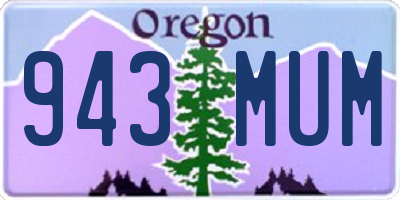 OR license plate 943MUM