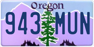 OR license plate 943MUN