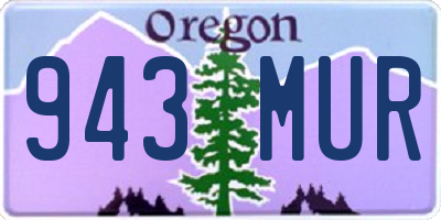 OR license plate 943MUR
