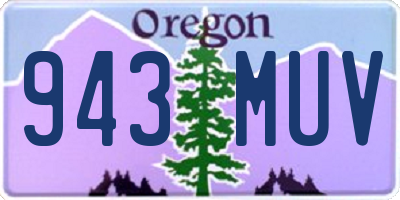 OR license plate 943MUV