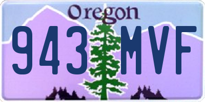 OR license plate 943MVF