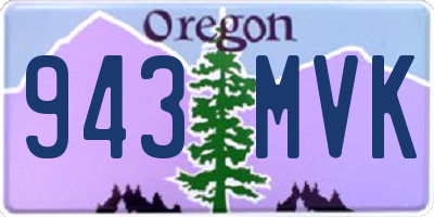 OR license plate 943MVK