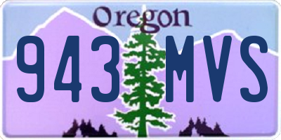 OR license plate 943MVS