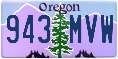 OR license plate 943MVW