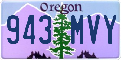OR license plate 943MVY