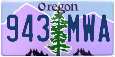 OR license plate 943MWA