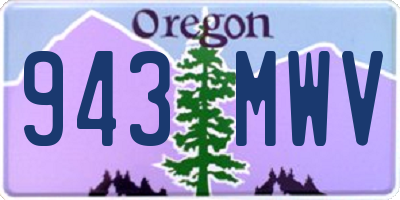 OR license plate 943MWV