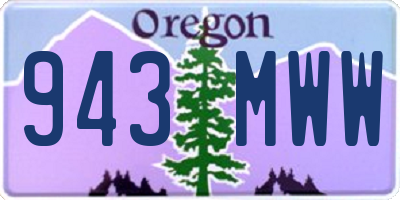 OR license plate 943MWW