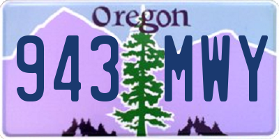 OR license plate 943MWY